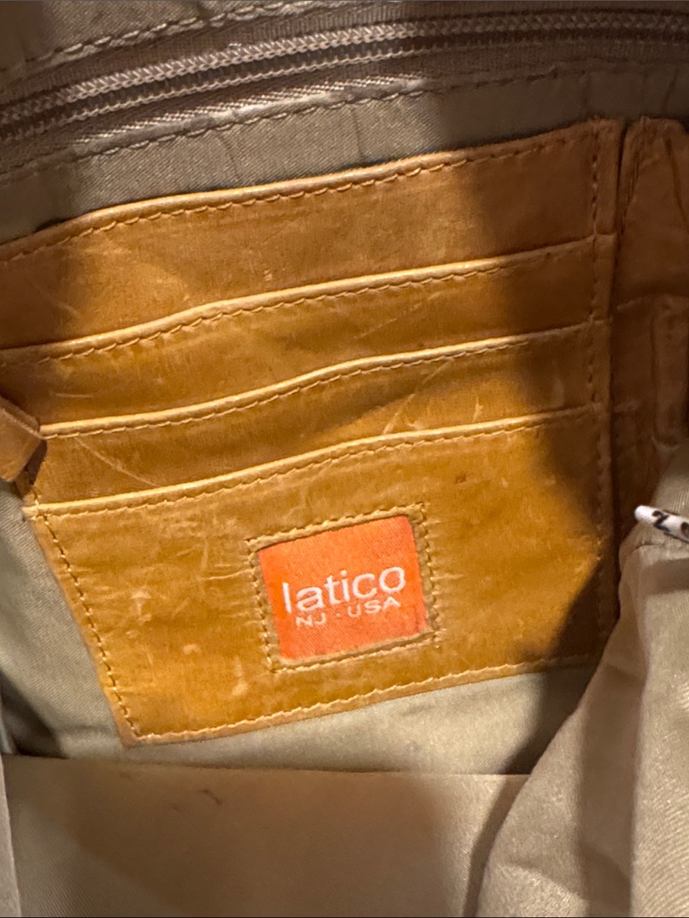 latico tan woven leather tote with brown handles - Picture 9 of 13